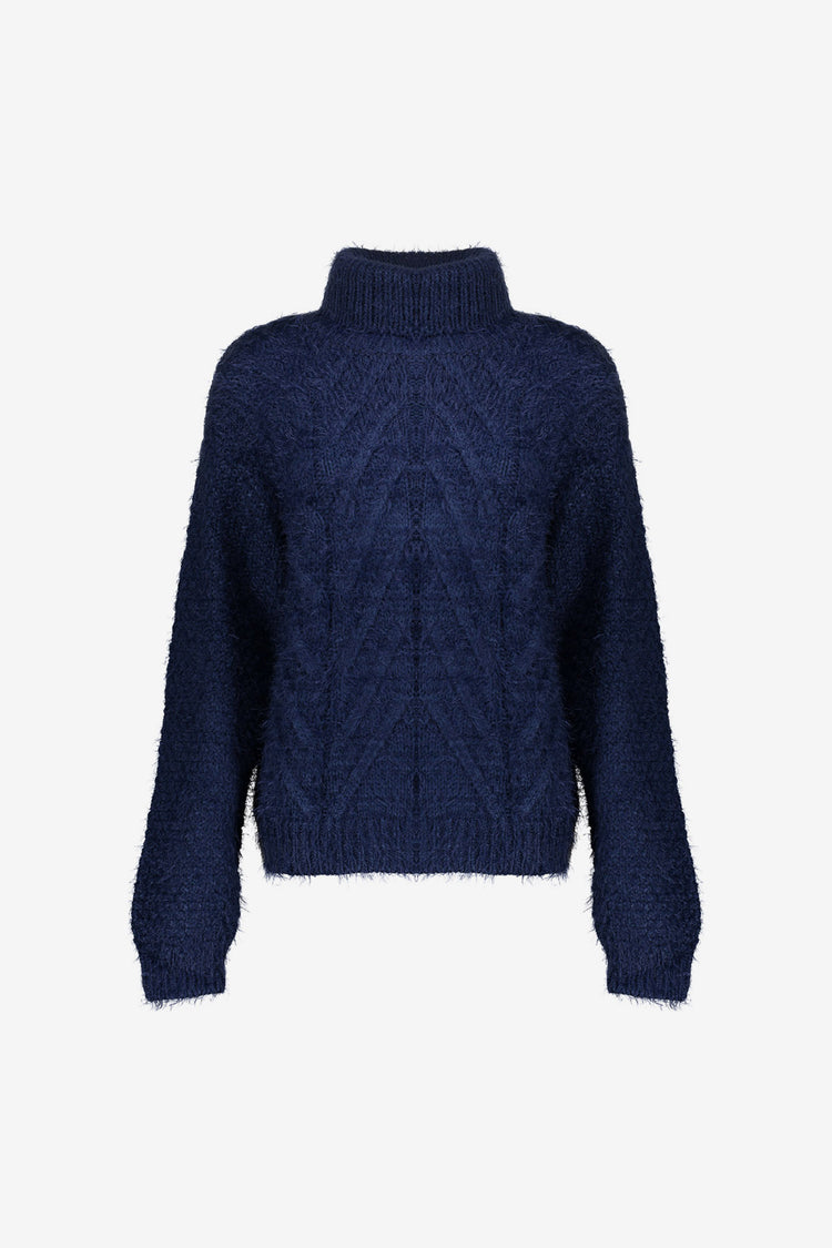 Geisha dames Kabeltrui met turtleneck