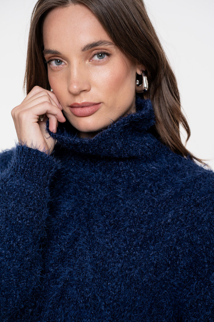 Geisha dames Kabeltrui met turtleneck