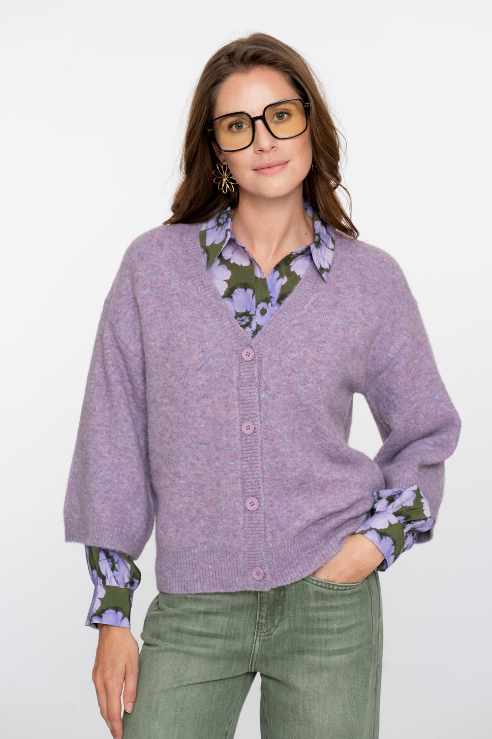 Geisha dames vest met V-hals en 3/4 wijde mouwen