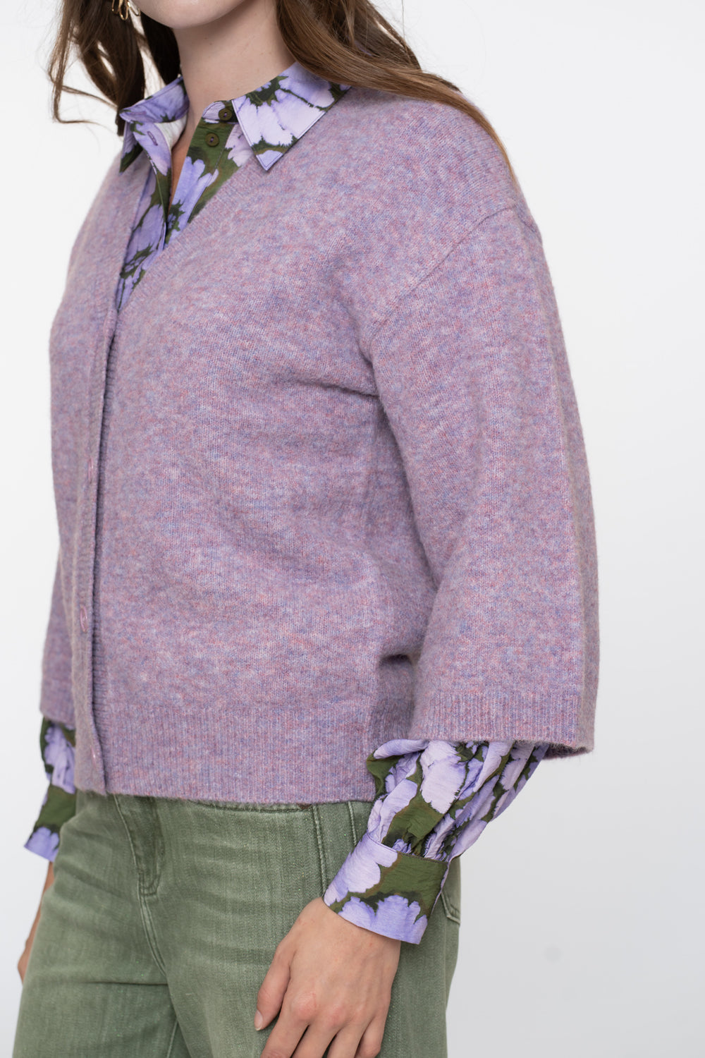 Geisha dames vest met V-hals en 3/4 wijde mouwen