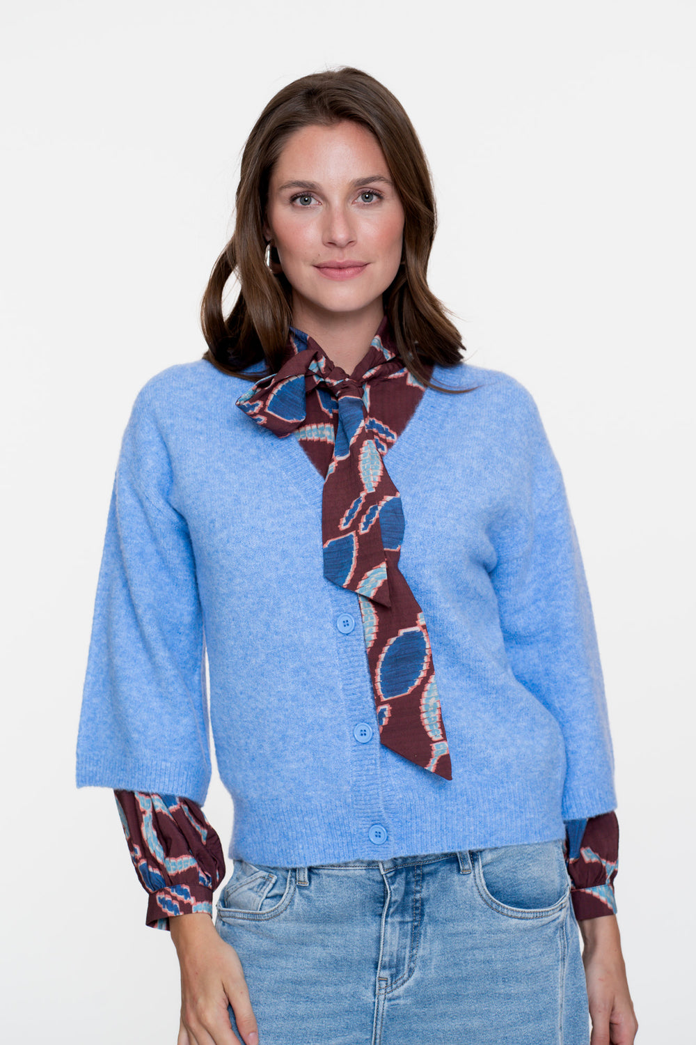 Geisha dames vest met V-hals en 3/4 wijde mouwen
