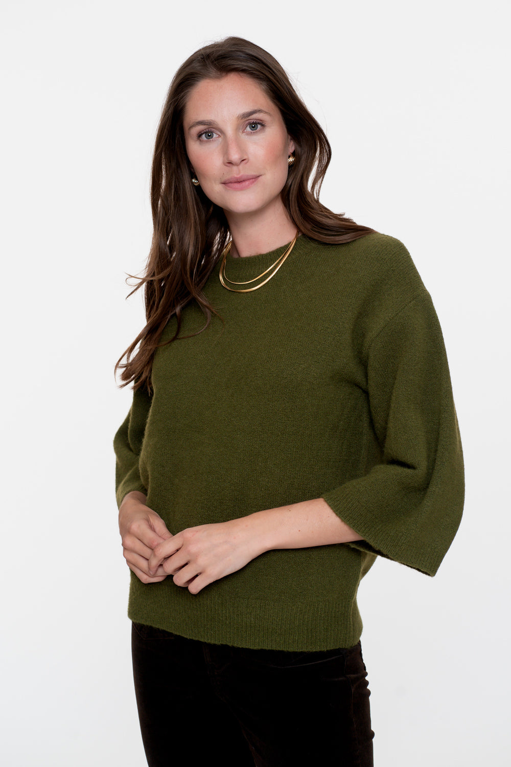 Geisha dames pullover met 3/4 wijde mouwen