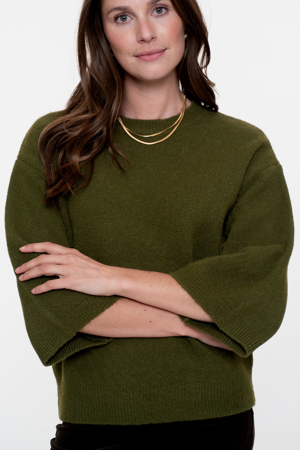 Geisha dames pullover met 3/4 wijde mouwen