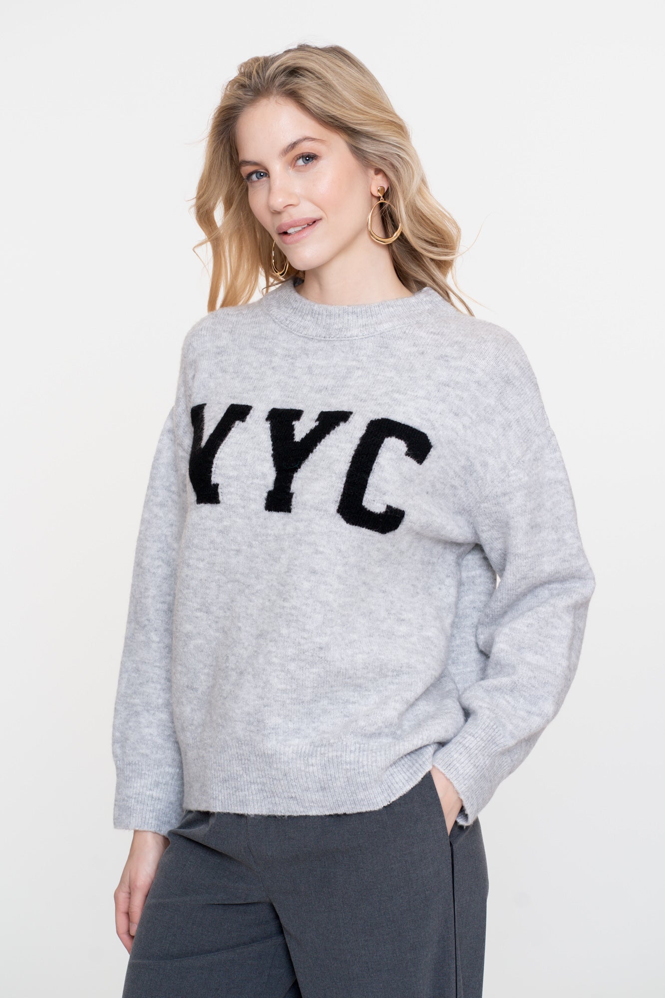 Geisha dames oversized gebreide NYC trui