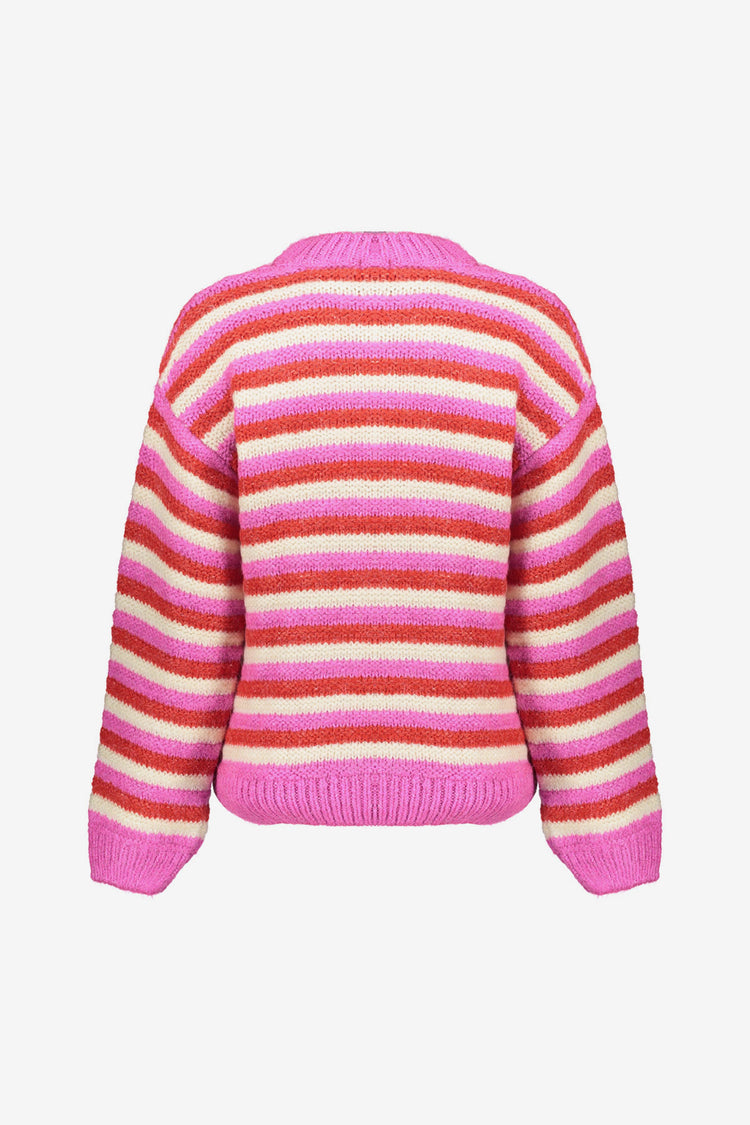 Geisha dames multi color trui met strepen
