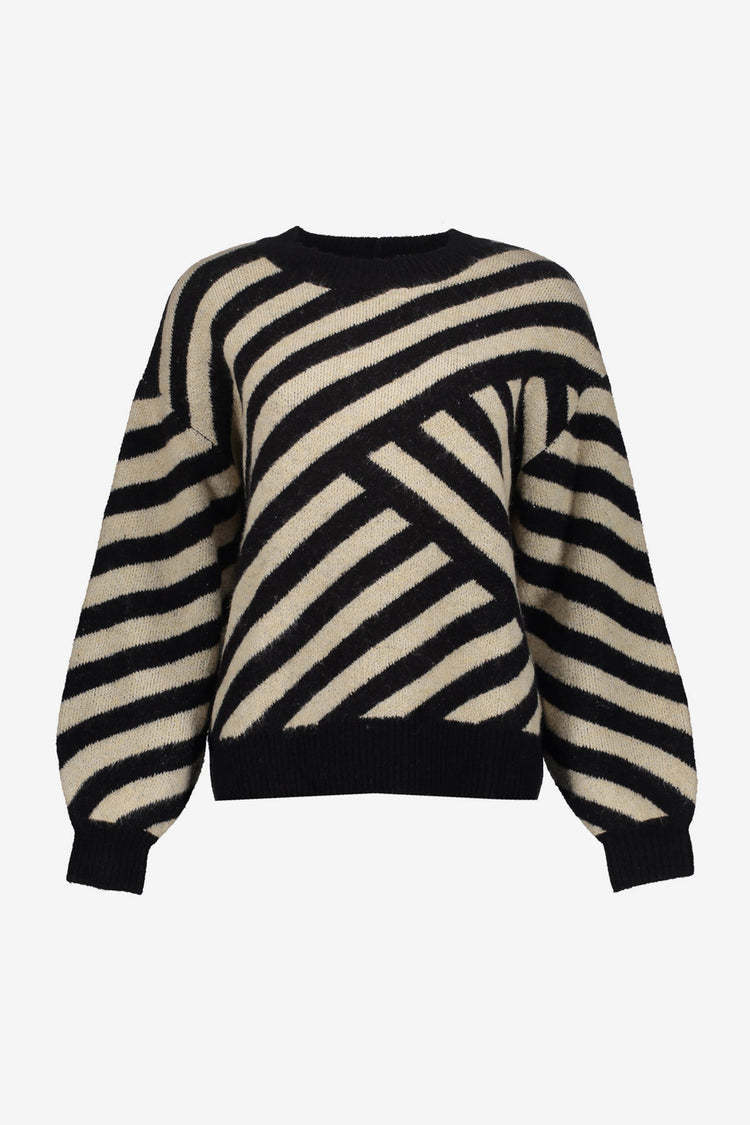 Geisha dames trui met streepdessin