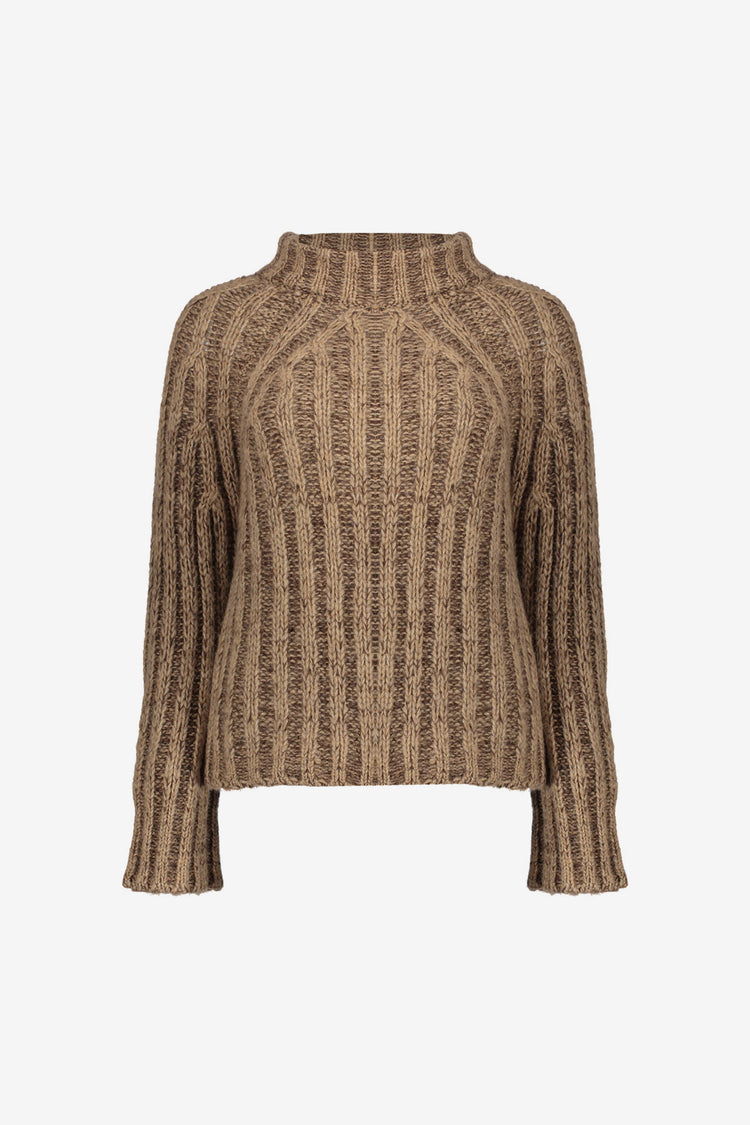Geisha dames melange pullover met opstaande kraag