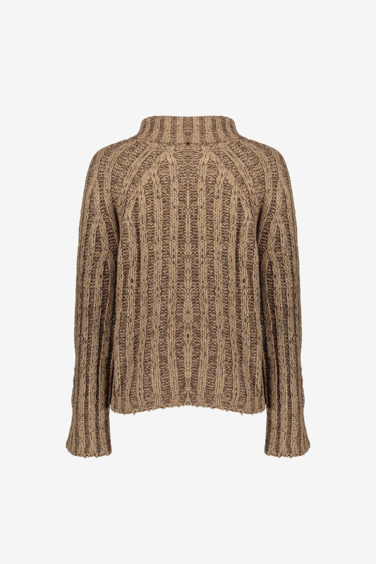 Geisha dames melange pullover met opstaande kraag