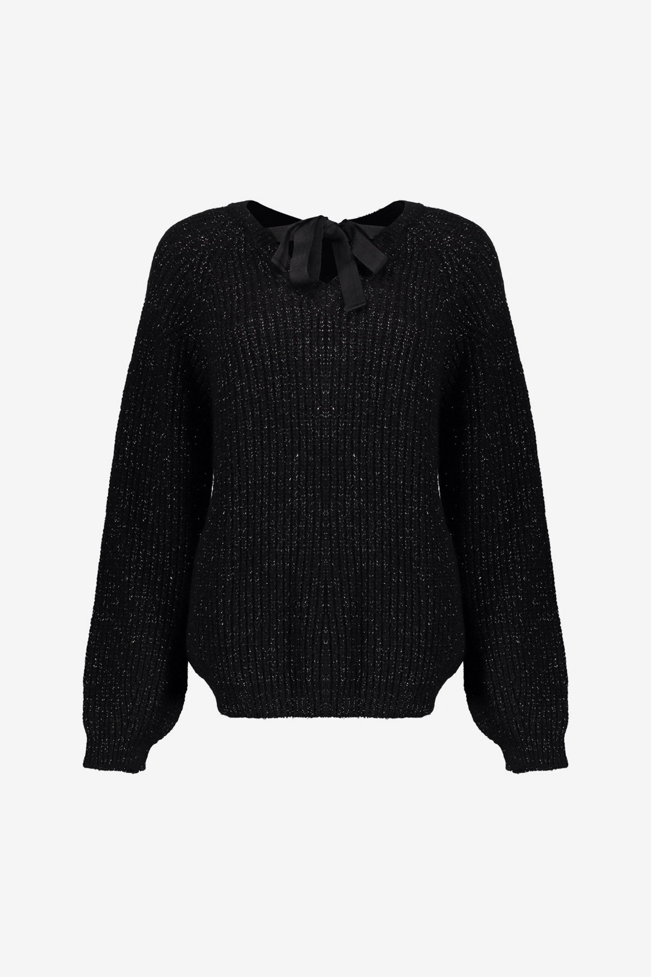 Geisha dames trui met bow-tie en lurex
