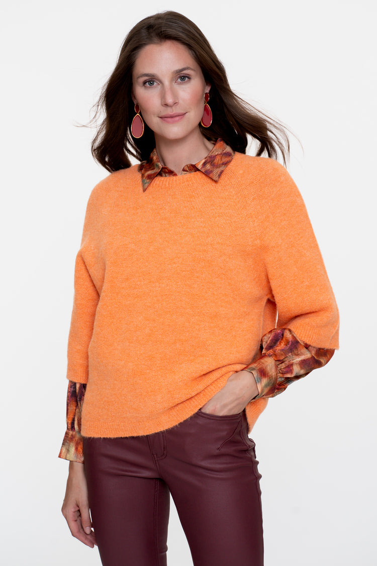 Geisha dames pullover met 3/4 wijde mouwen