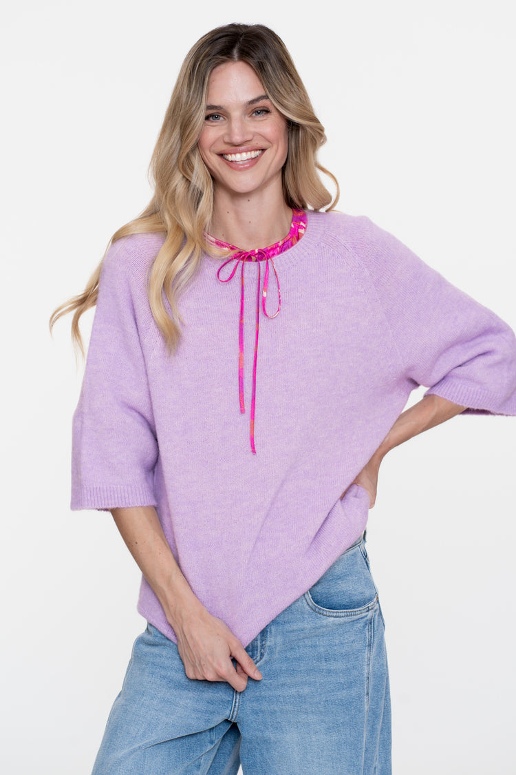 Geisha dames pullover met 3/4 wijde mouwen