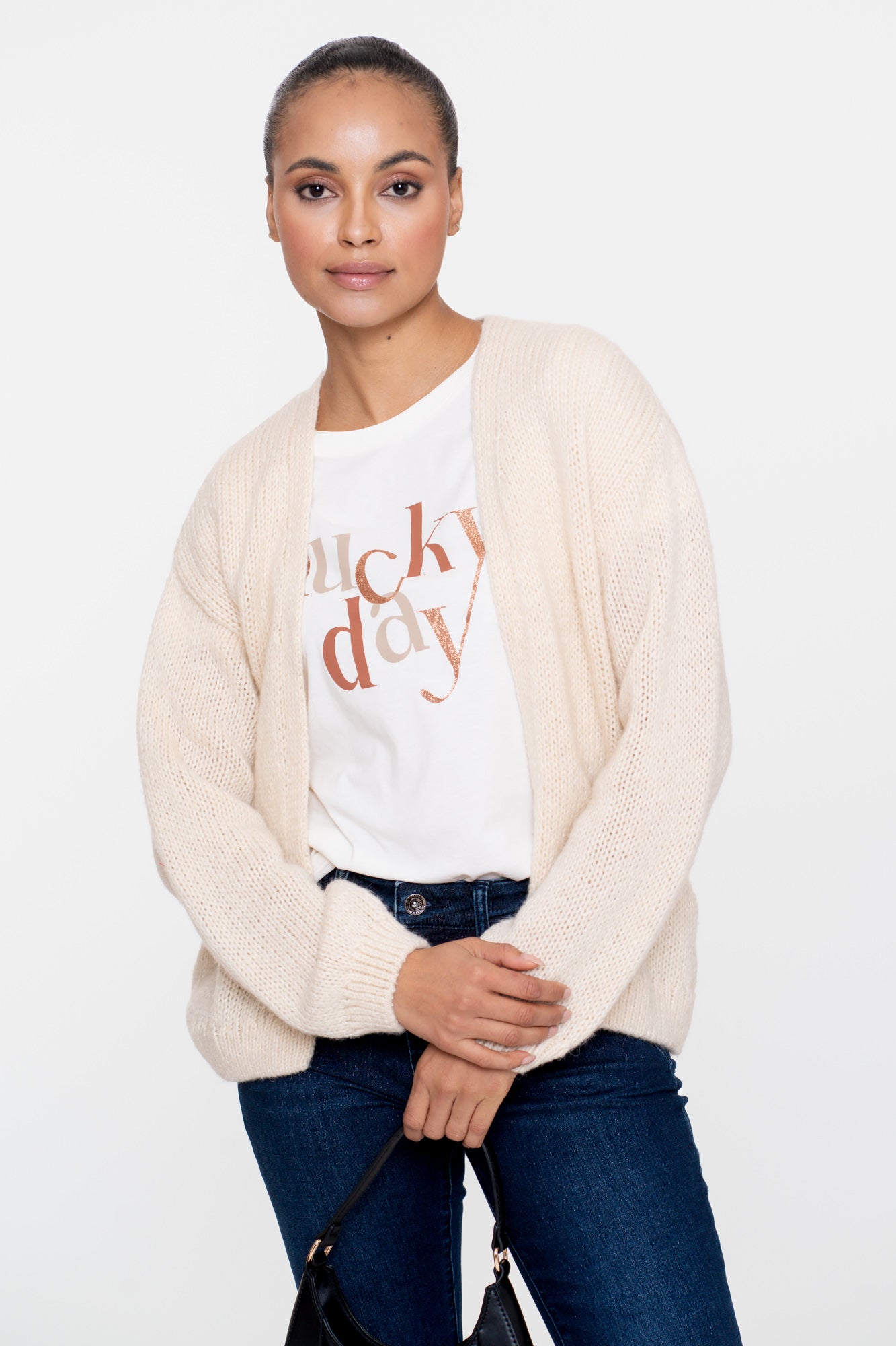 Geisha dames basic gebreid vest in effen kleur