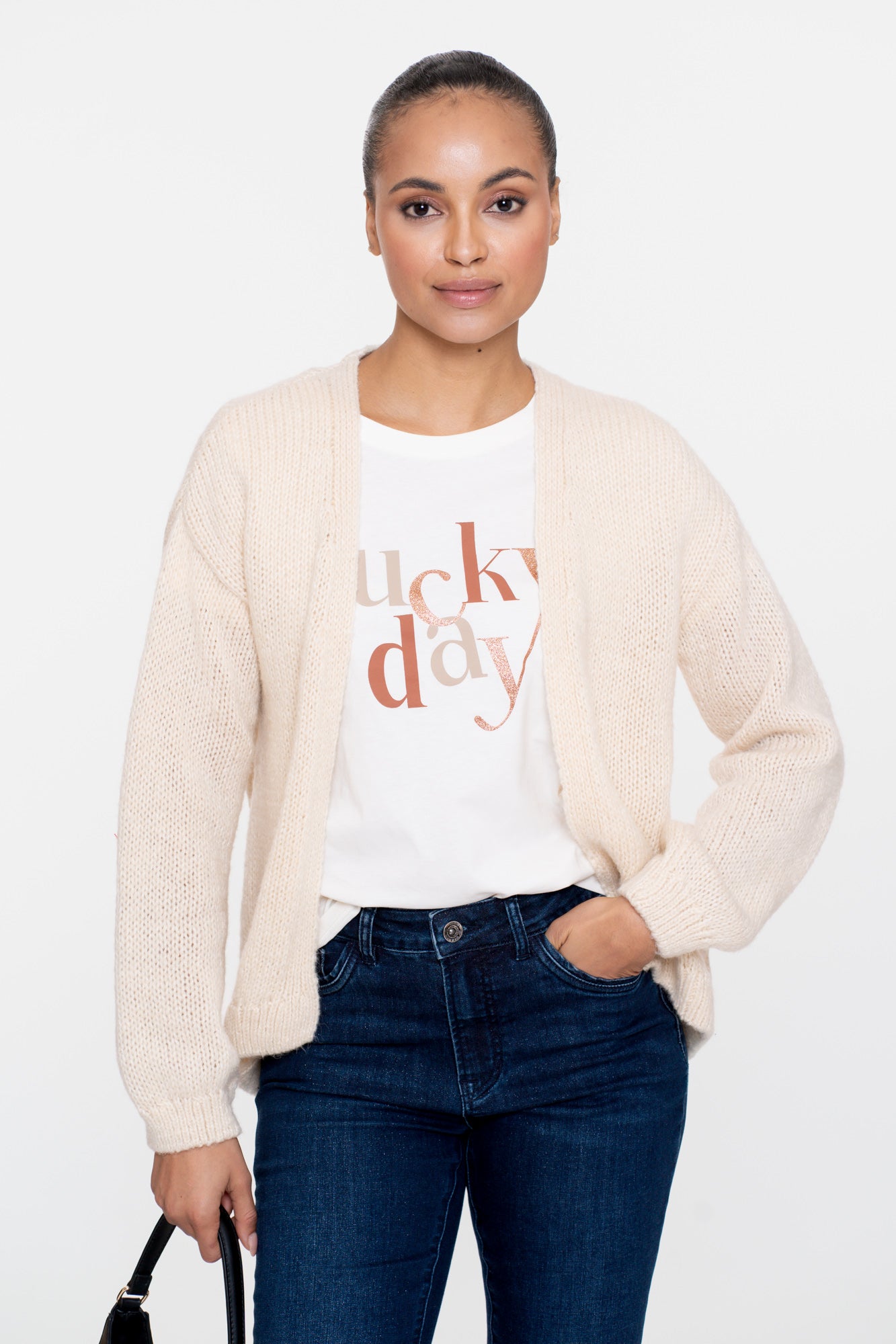 Geisha dames basic gebreid vest in effen kleur