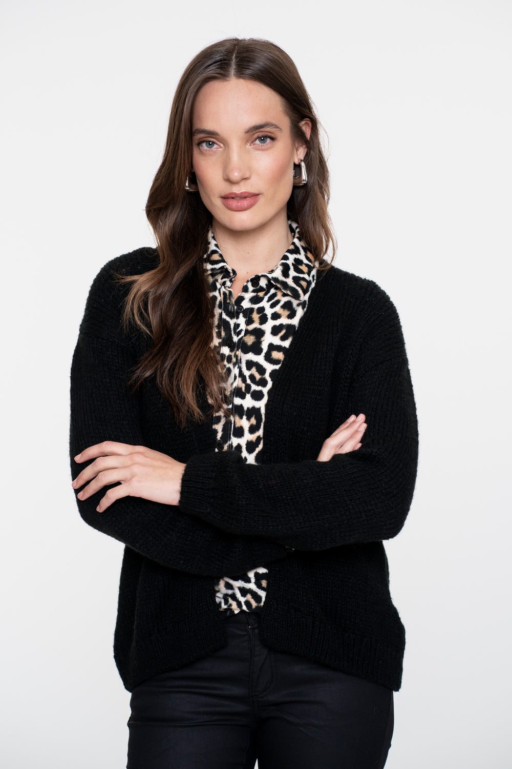 Geisha dames basic gebreid vest in effen kleur