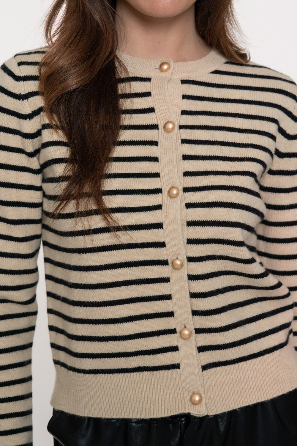 Geisha dames klassiek gestreept vest met gouden buttons