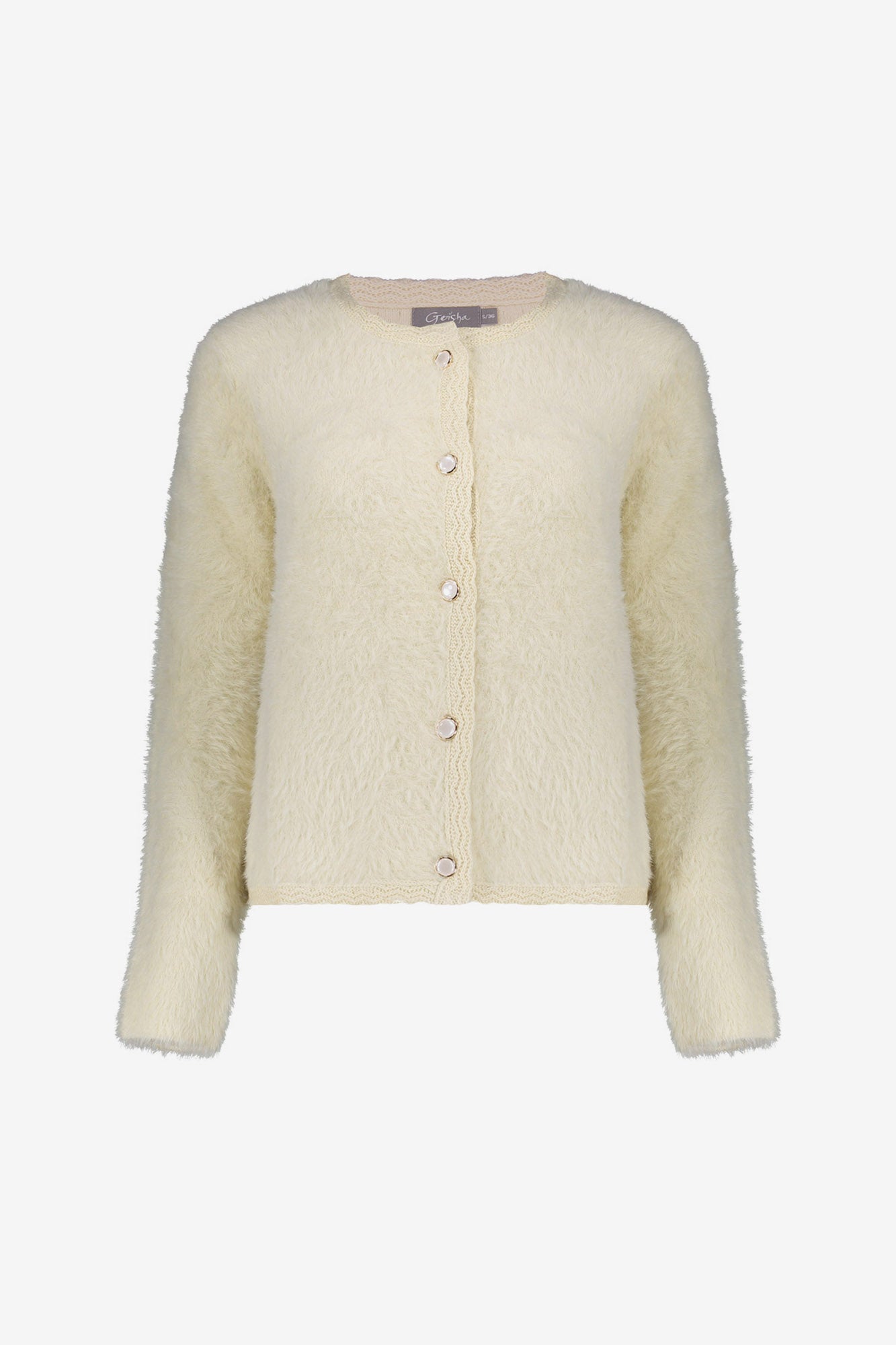 Geisha dames zachte gebreide cardigan met knoopsluiting