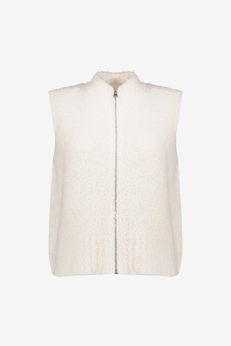 Geisha dames comfortabel gebreid gilet met ritssluiting