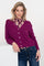 Geisha dames stijlvol paars vest met lange mouwen en V-hals