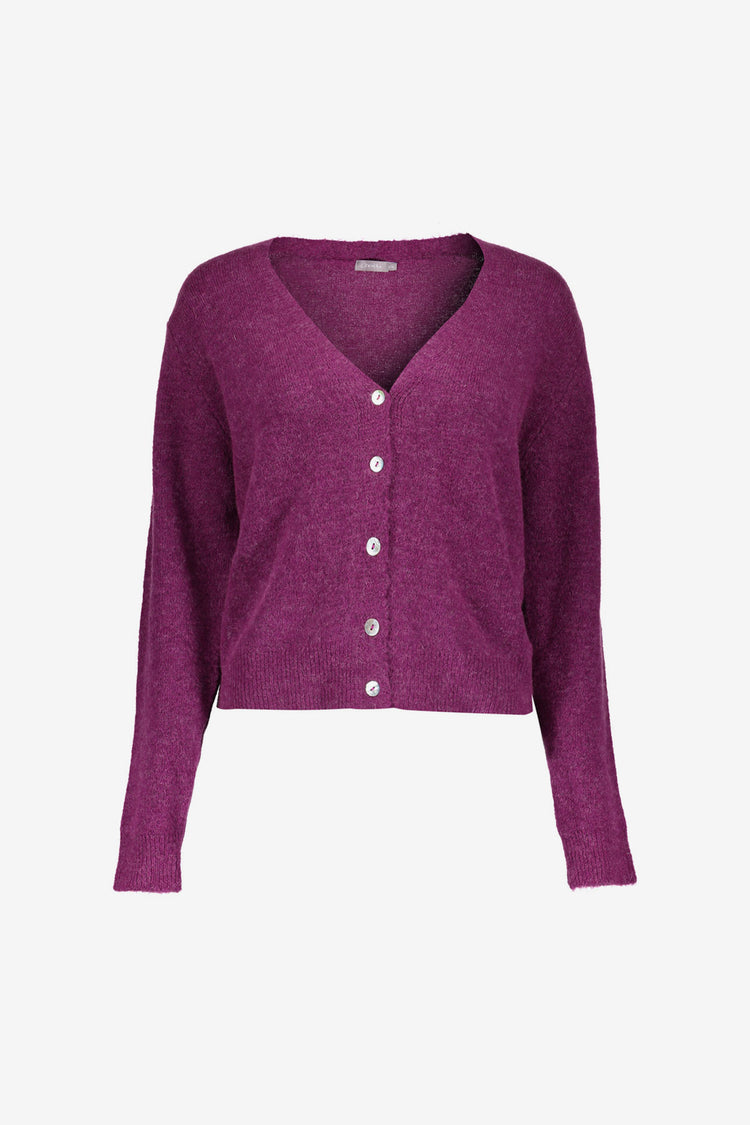 Geisha dames stijlvol paars vest met lange mouwen en V-hals