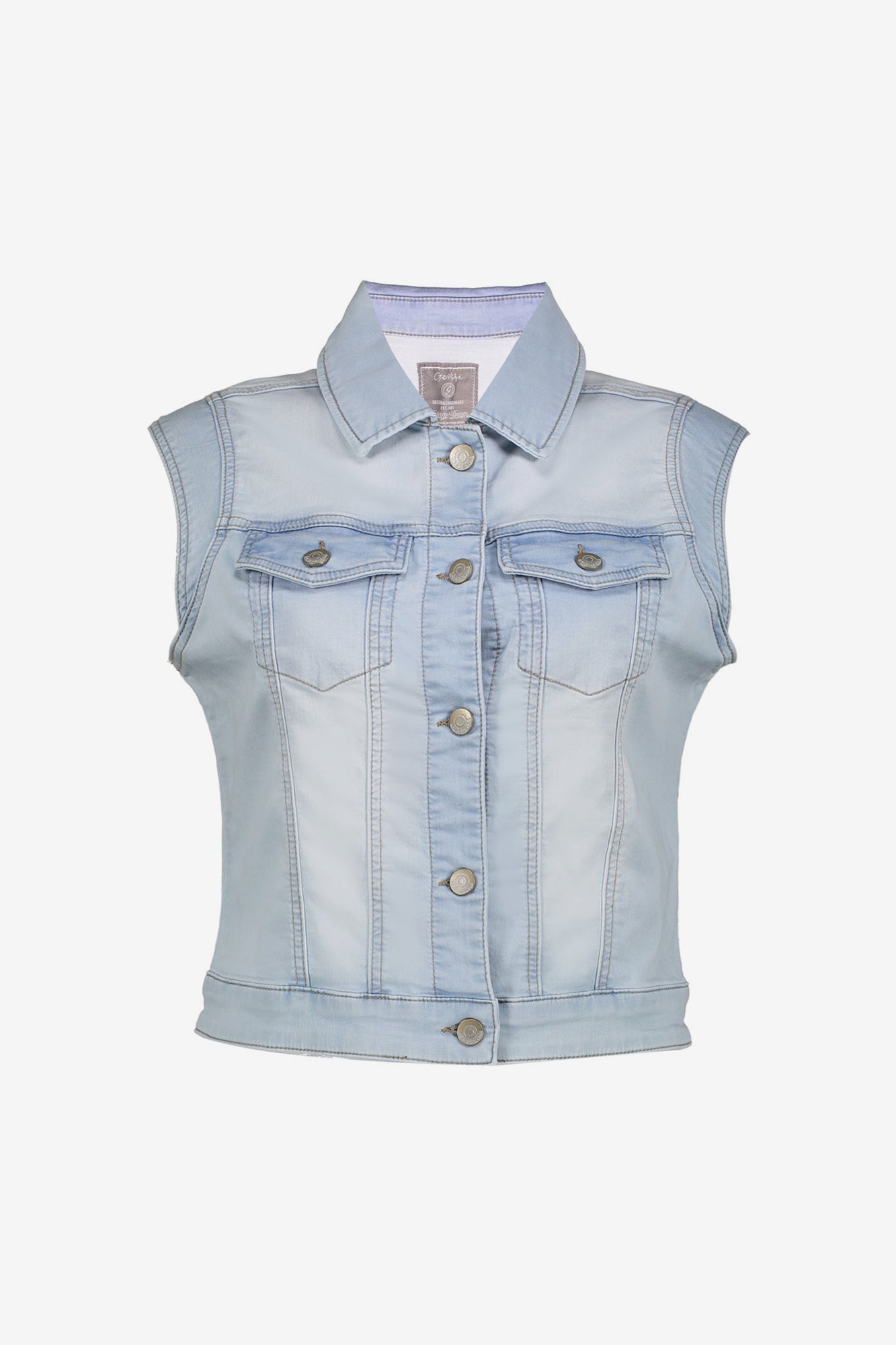 Geisha dames spijkergilet mouwloos