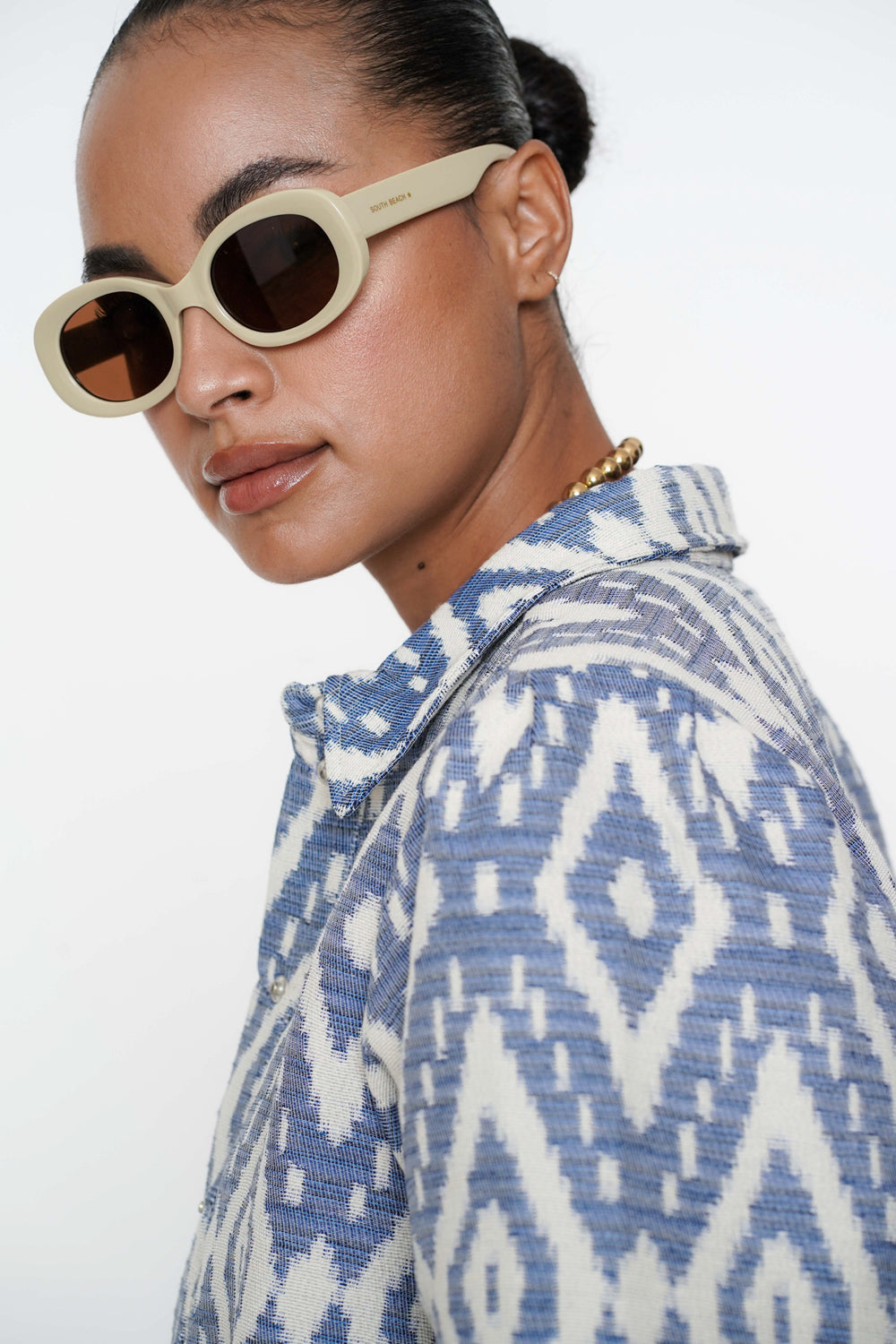 Geisha dames ikat print bomber jas