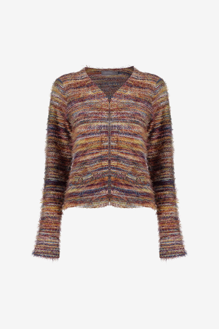 Geisha dames 'mohair' vest met streepdessin
