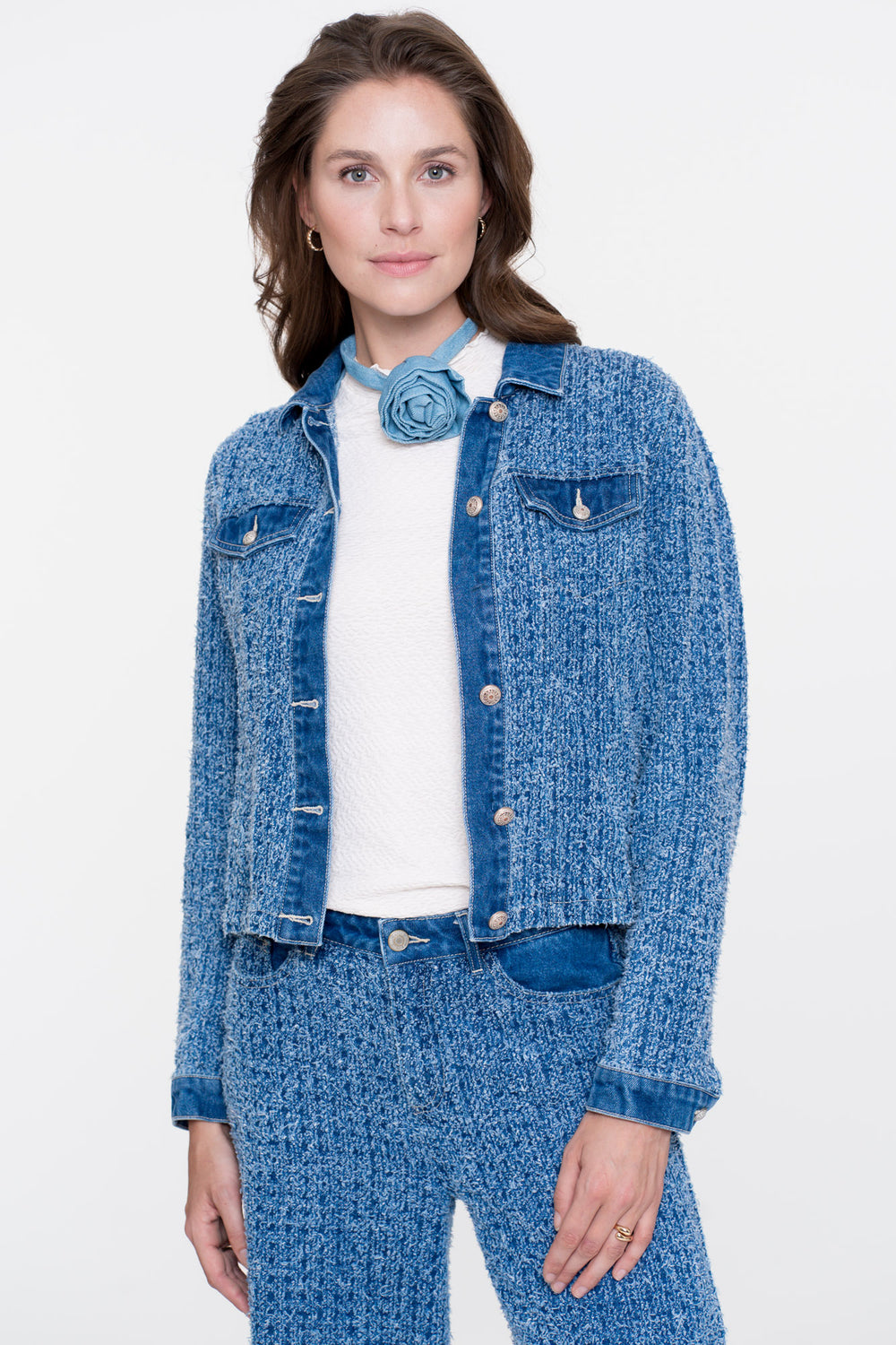 Geisha dames boucle denim jacket
