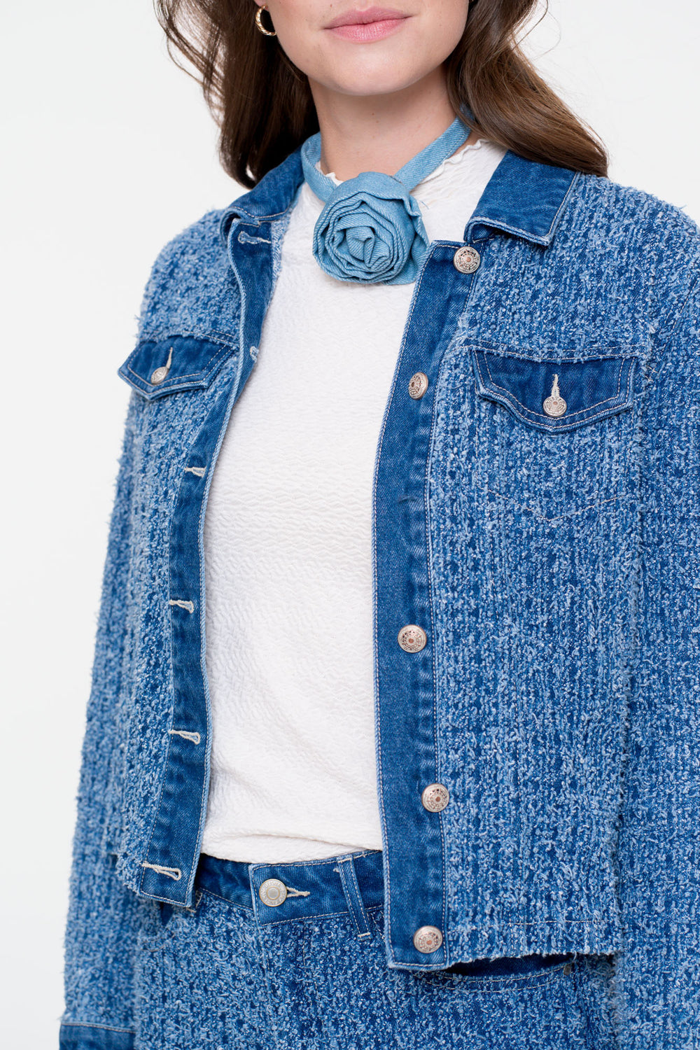 Geisha dames boucle denim jacket