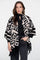 Geisha dames jacquard poncho met franjes
