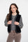 Geisha dames teddy gilet met geweven bies