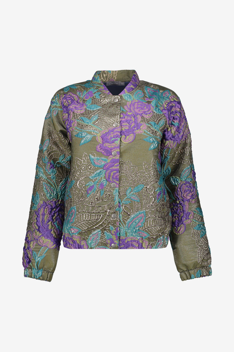 Geisha dames jasje met bloemen en lurex