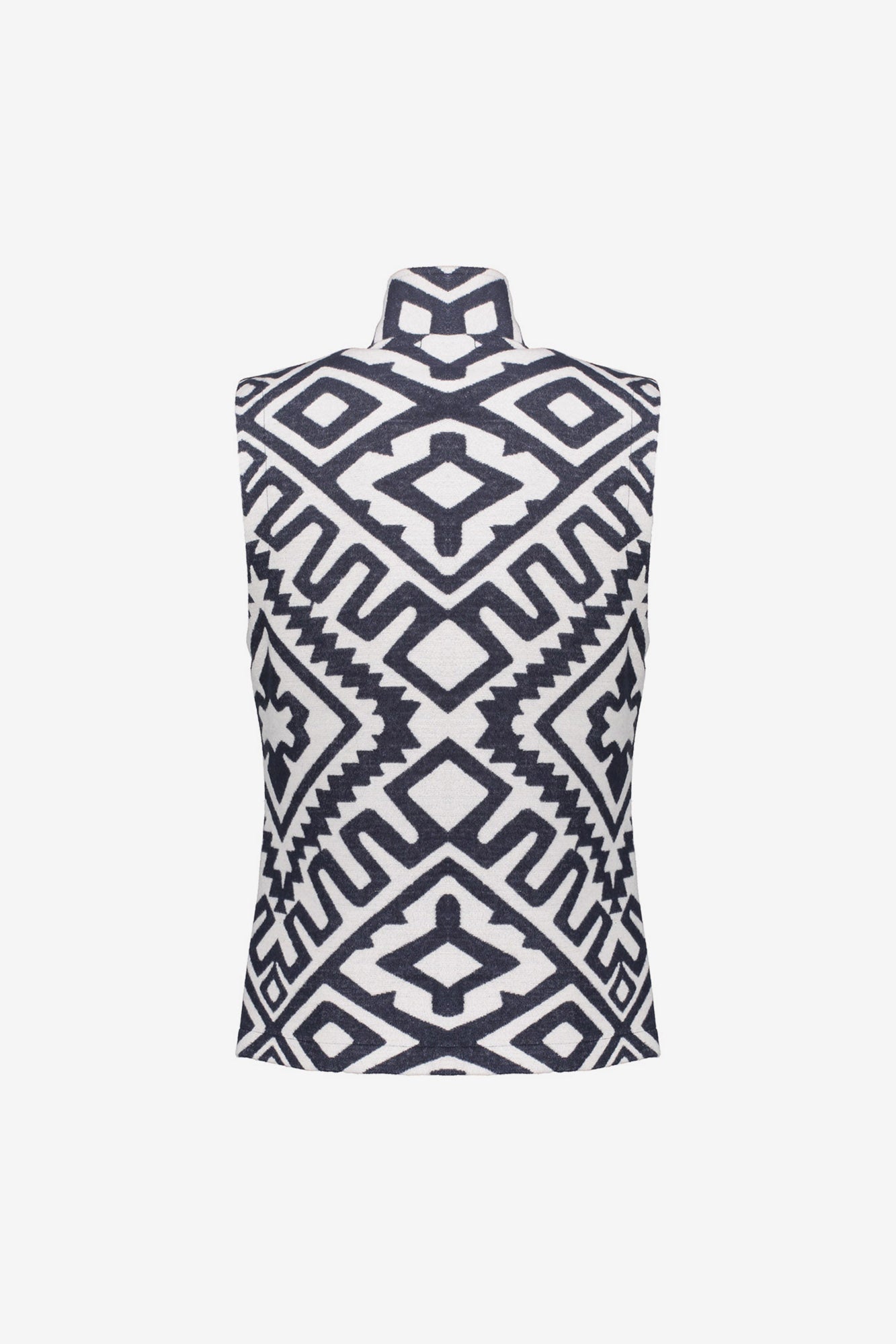 Geisha dames modern layering gilet in zwart-wit