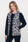 Geisha dames modern layering gilet in zwart-wit