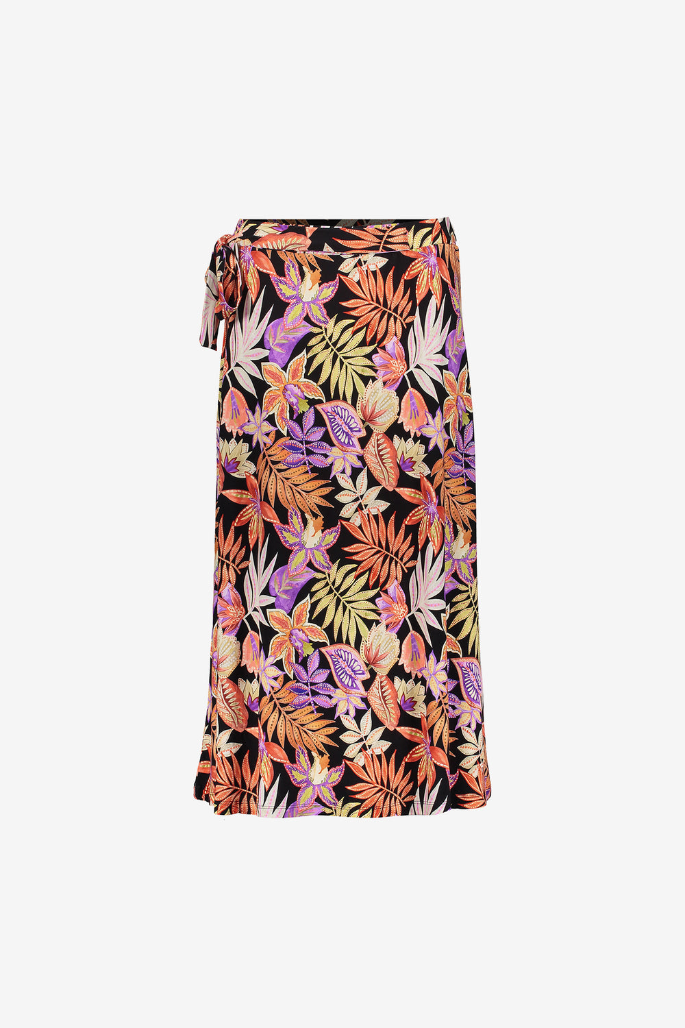 Geisha dames midi-rok met print en strikdetail