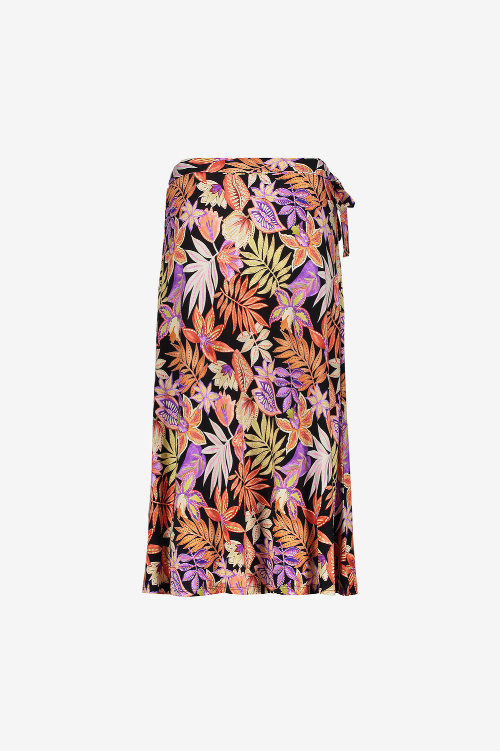 Geisha dames midi-rok met print en strikdetail