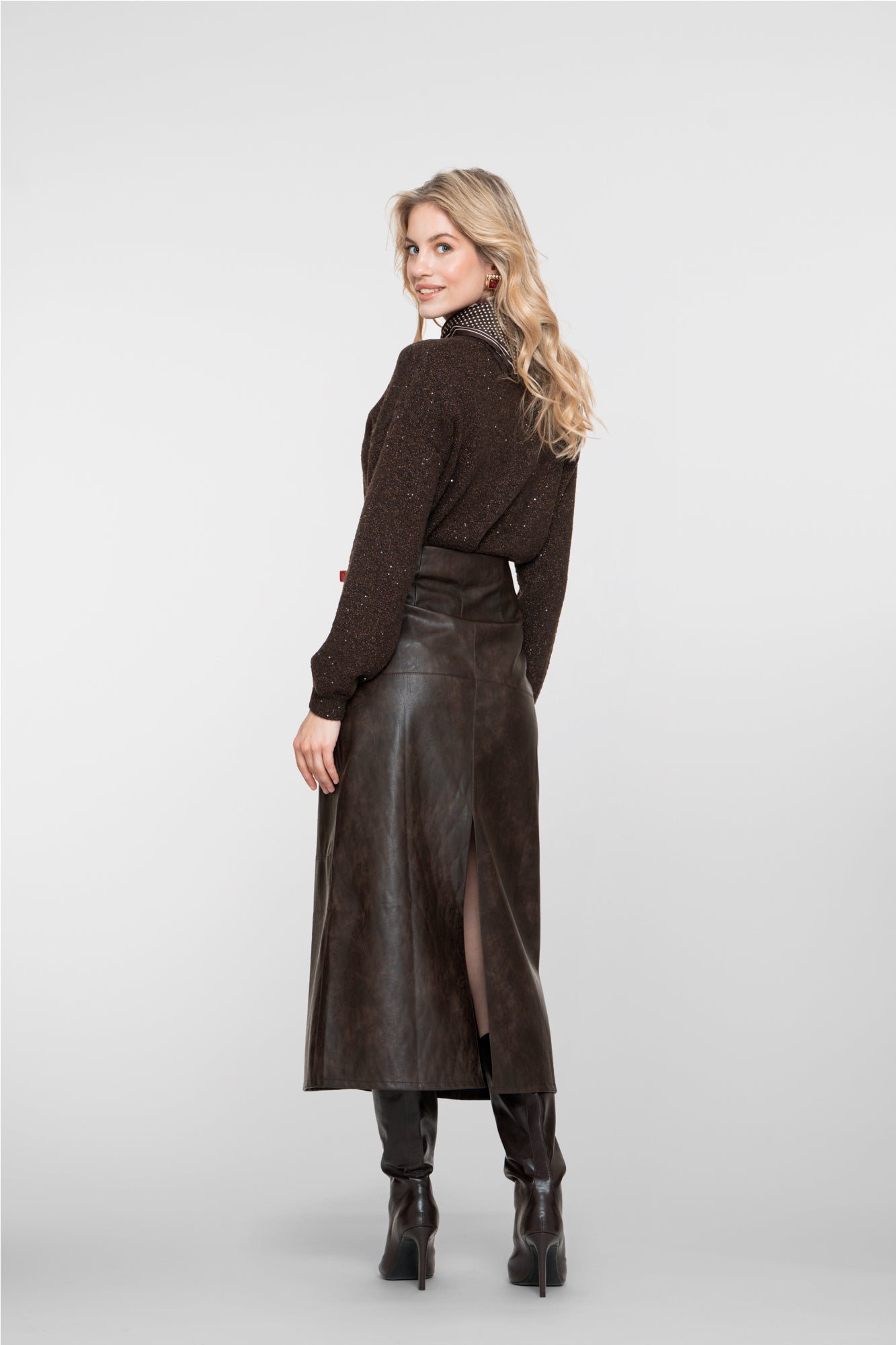 Geisha dames faux leather PU rok