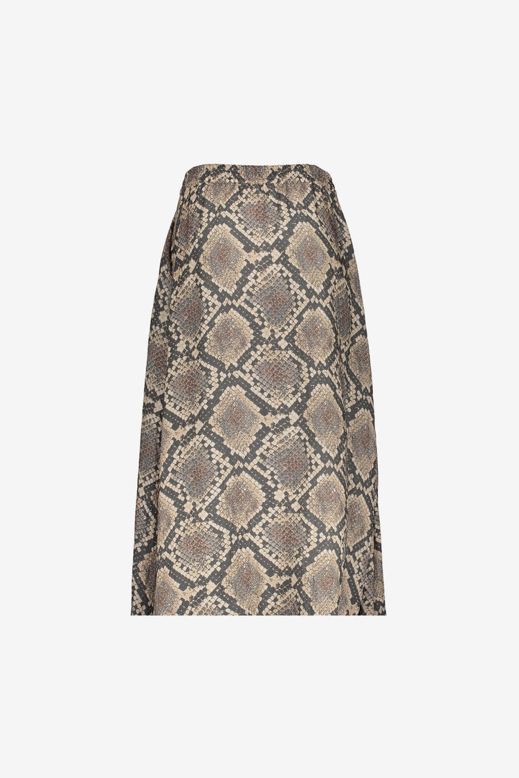 Geisha dames maxi-rok met slangenprint