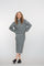 Geisha dames grijze midi-rok met contrasterende bies