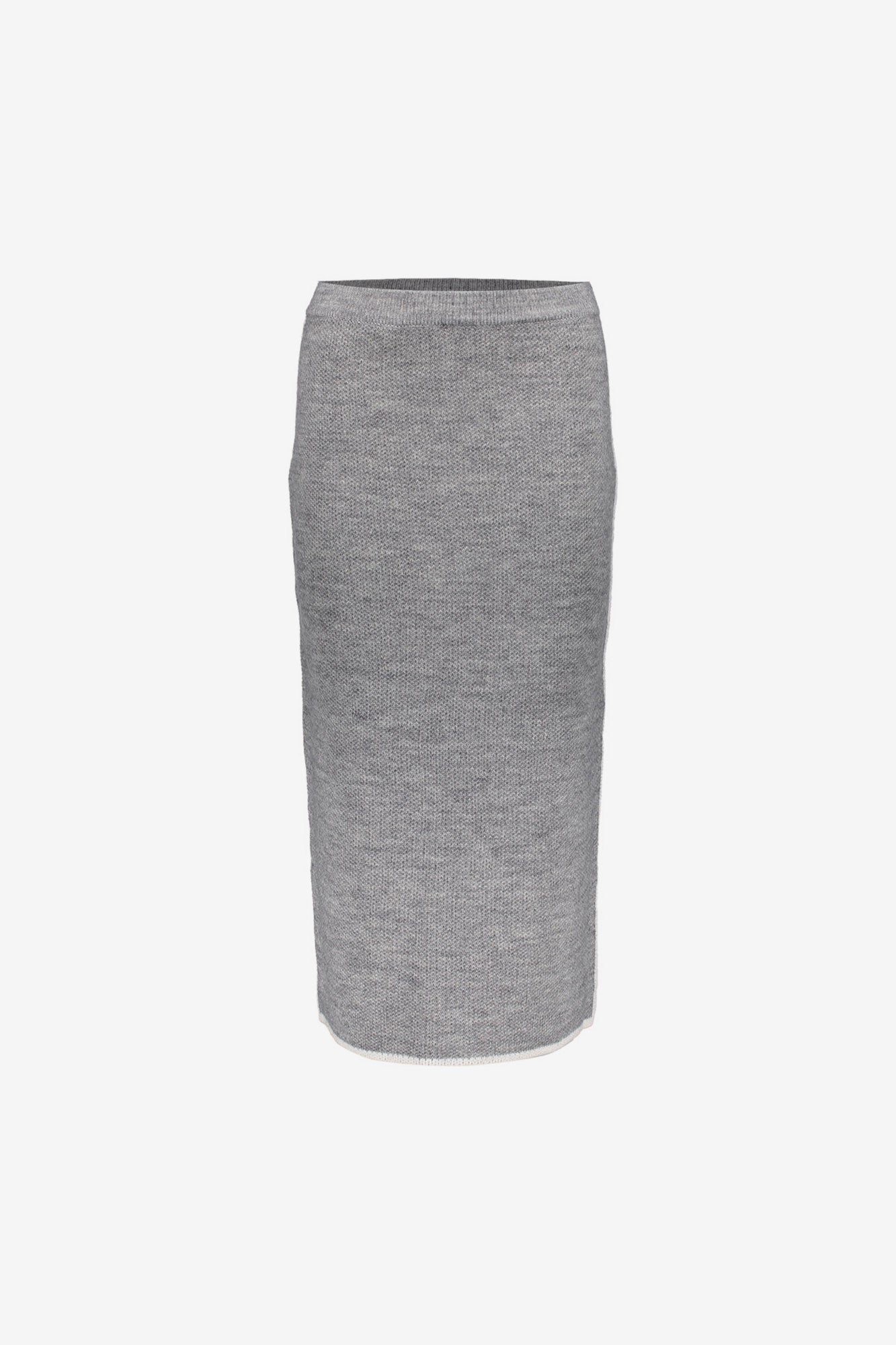 Geisha dames grijze midi-rok met contrasterende bies