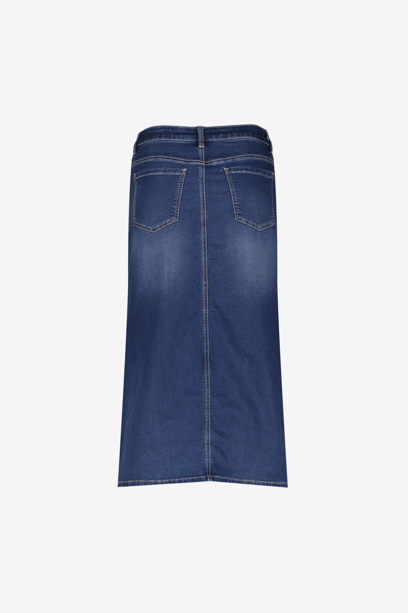 Geisha dames stonewash midi denim rok met split