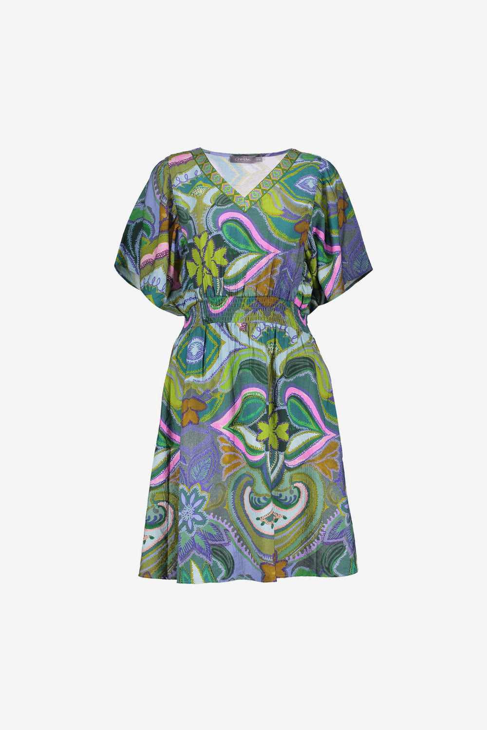 Geisha dames midi jurk grafische print