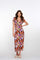 Geisha dames maxi-dress met V-hals en print