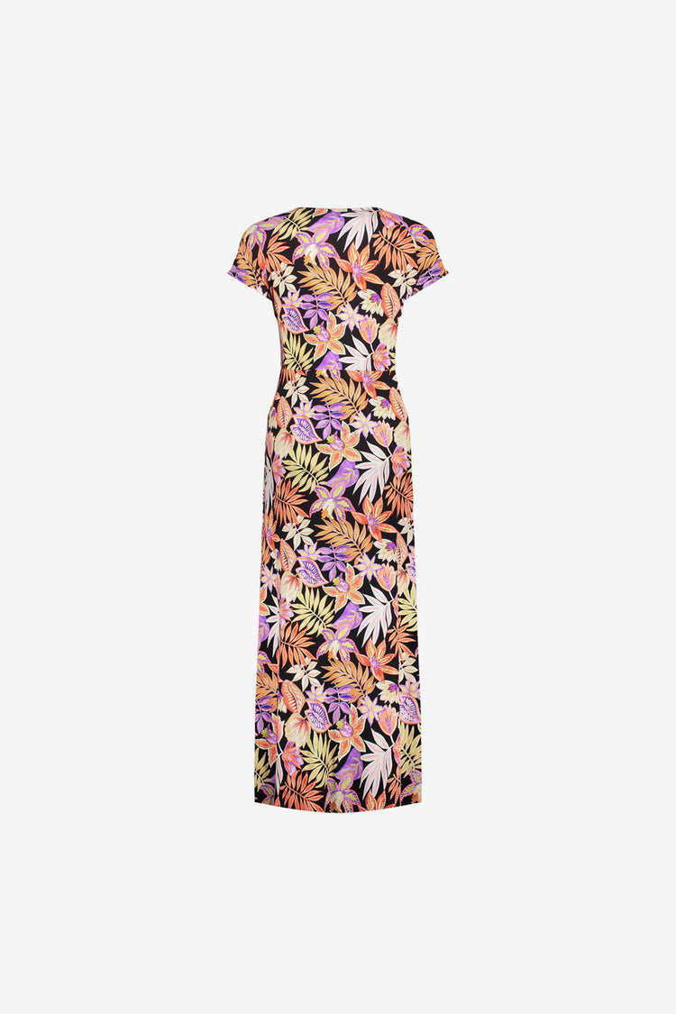Geisha dames maxi-dress met V-hals en print
