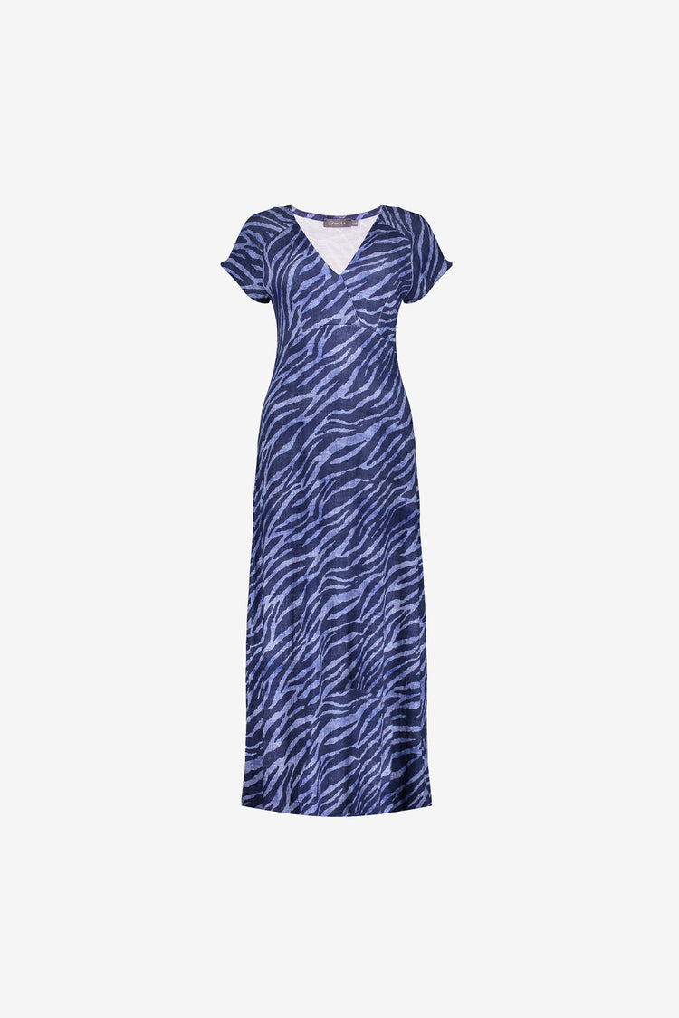 Geisha dames maxi-dress met V-hals en print