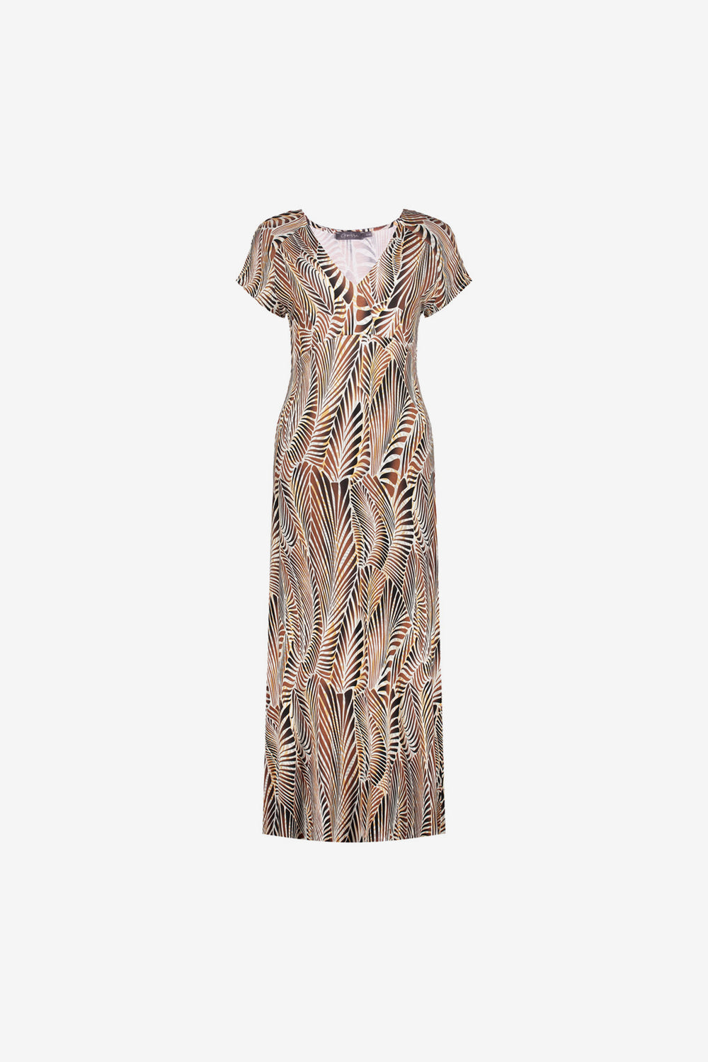 Geisha dames maxi-dress met V-hals en print