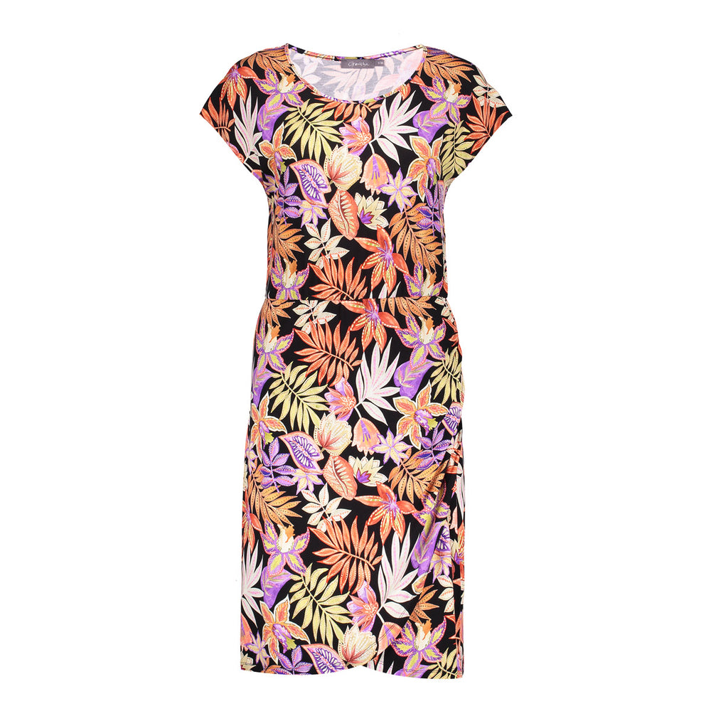 Geisha dames soepelvallende jurk met print