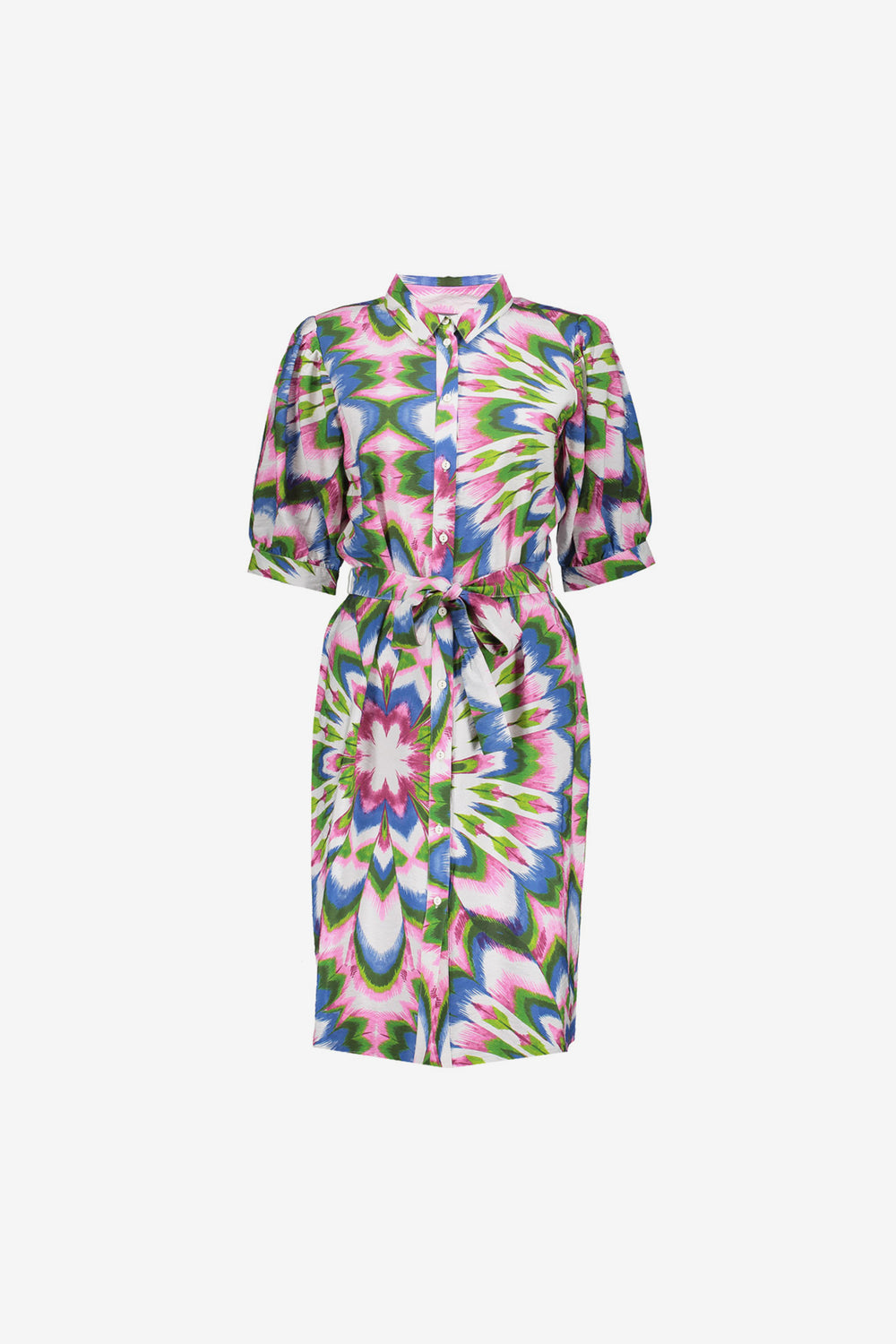 Geisha dames jurk met kleurrijke retro print