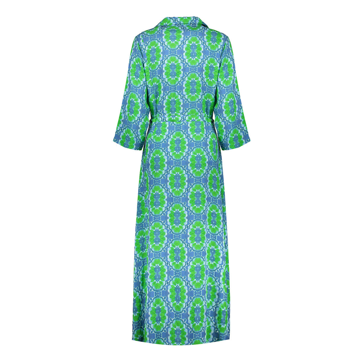 Geisha dames maxi jurk met sierlijke print