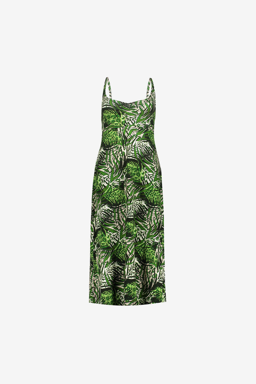 Geisha dames midi-jurk met spaghettibandjes en print