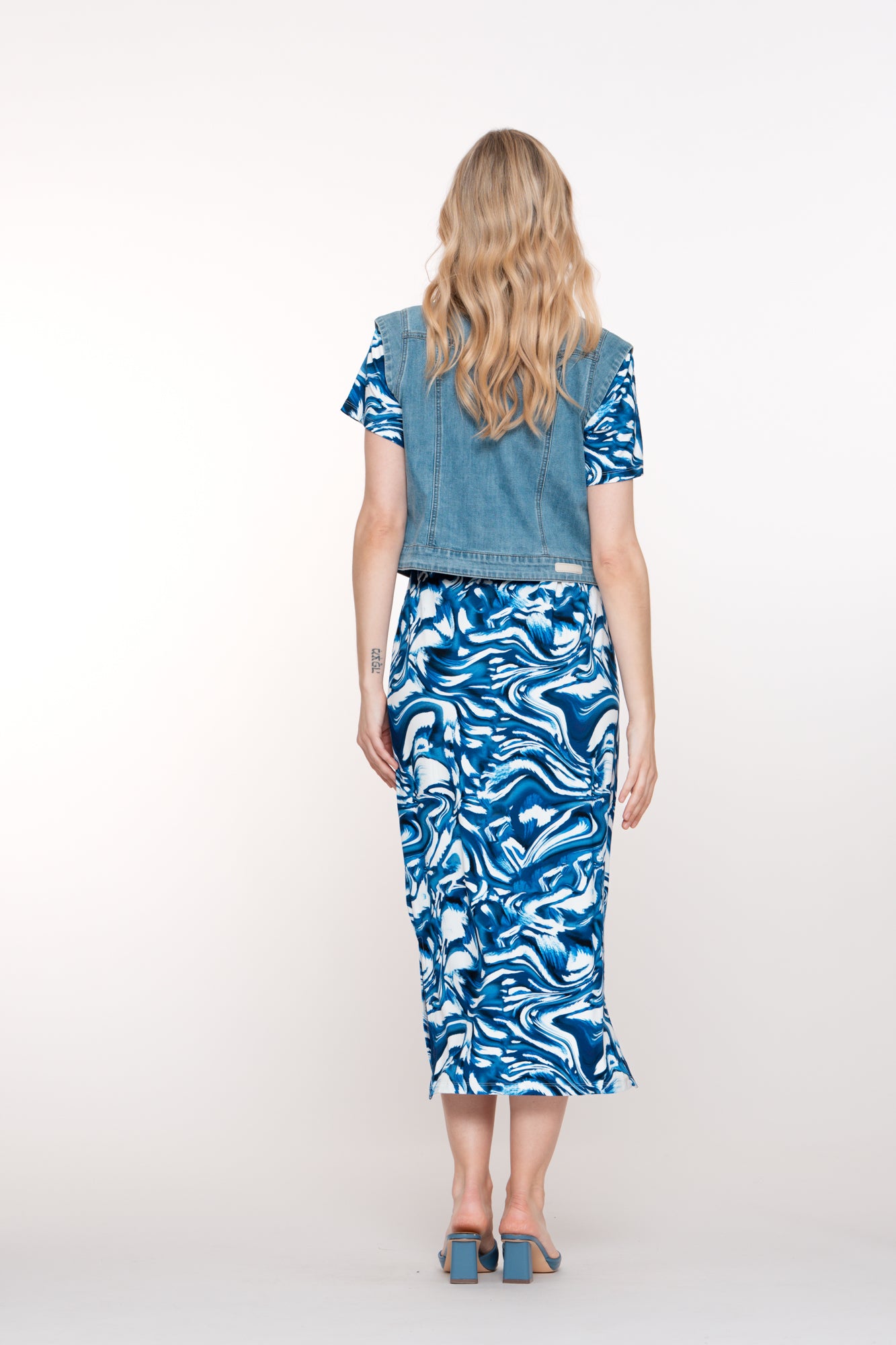maxi-dress met V-hals en print